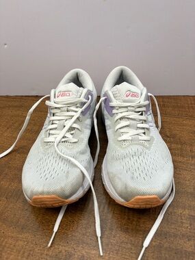 ASICS Women's 11 GT-1000 11 White Running Shoes 1012B197 Cosmos Dusty Purple